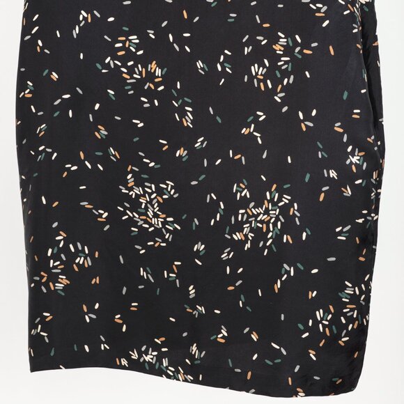 Lafayette 148 Thoren Black Silk Sprinkles-Print Shift Dress - Picture 6 of 11